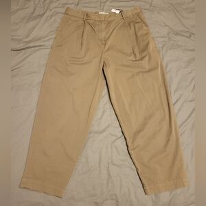 Everlane - Olive Green Cotton Twill Barrel Ankle Pants - Size 12 NWT